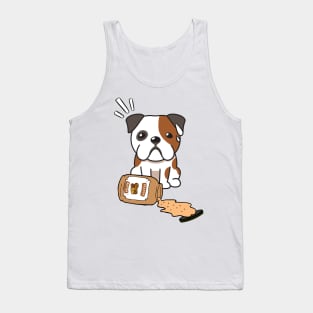 Cute BullDog spilled a jar of peanut butter Tank Top